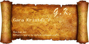 Gara Kristóf névjegykártya